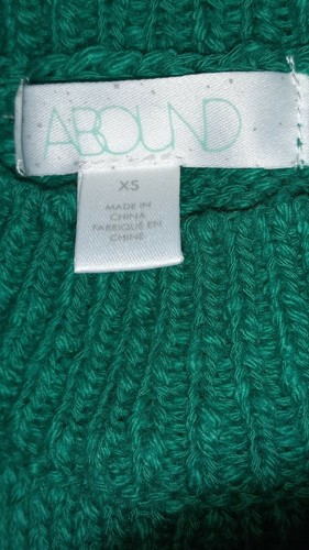 Abound Size XS Sweater Drop Shoulder Green Knit Women's New - Picture 7 of 9