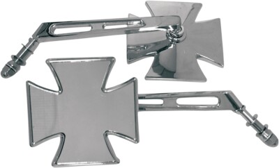 Emgo Maltese Cross Die-Cast Mirror with Chrome Split Stem 20-34861A Right
