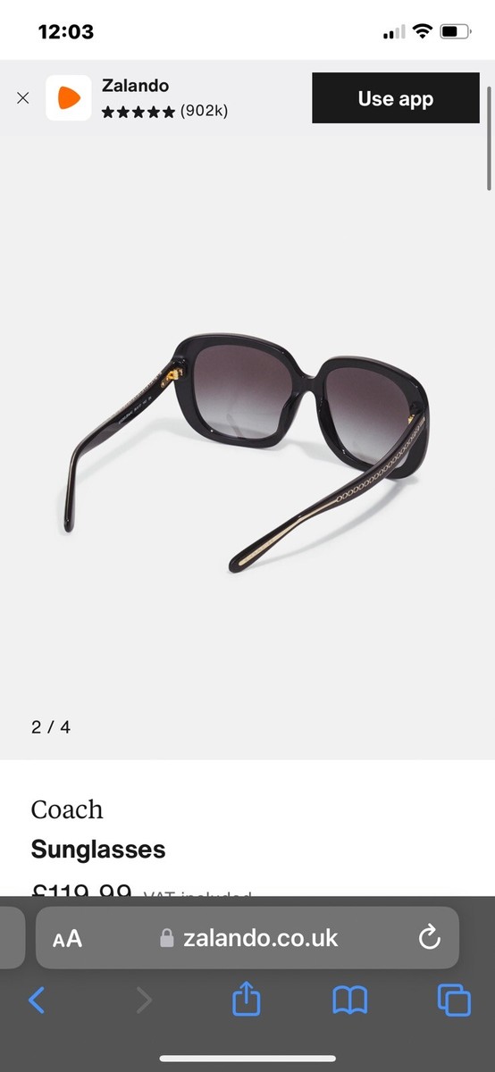 Coach Black Frame Sunglasses HC8323U UK