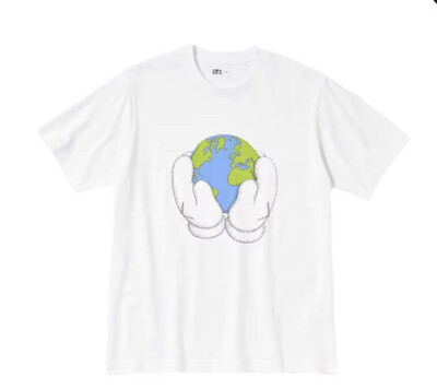 Kaws x Uniqlo Bedrucktes T-shirt Tee Peace For All Weiß - Size S- Neu | Limited
