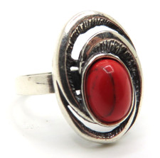 Wunderschöner 925 Silber Designer Ring roter Schmuckstein Luxury Modernist Cool