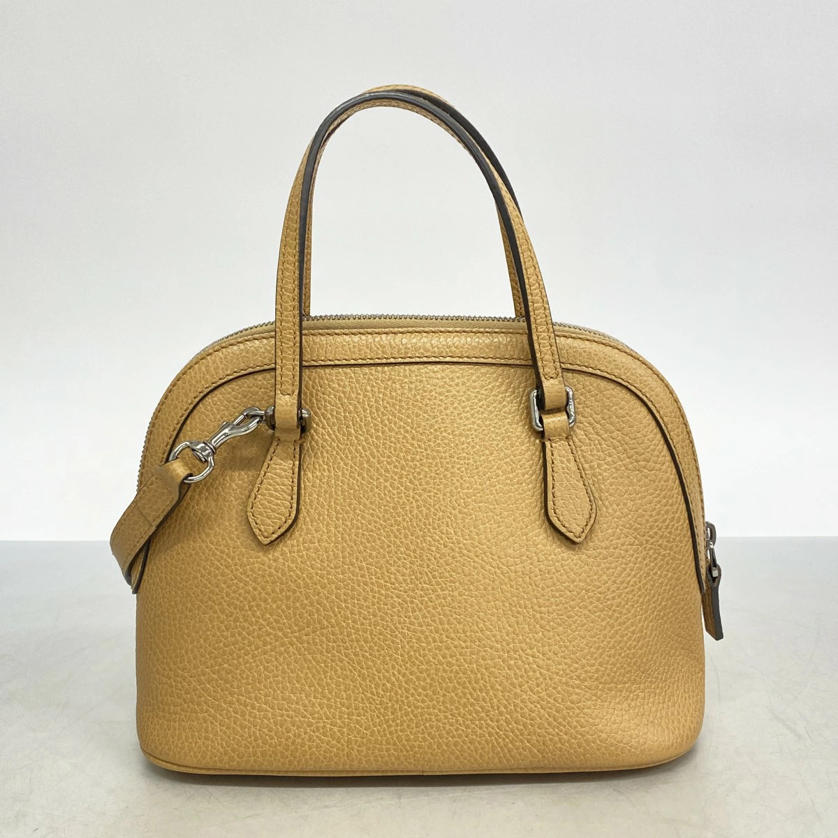 Gucci 2way Leather Handbag Brown Silver Hardware thumbnail 10