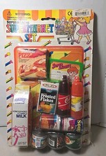 Supermarket Set 1980  s With Milk, Pizza  Name Tag  Vintage D31