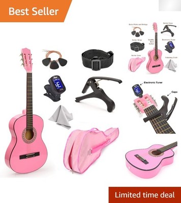Elegant 30  Pink Beginner Guitar with Accessories - A Musical Journey for Kids!