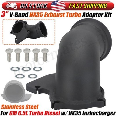 3in V-Band HX35 Turbo Direct Adapter For GM Chevy 6.5L Turbo Diesel 2500 3500 HD
