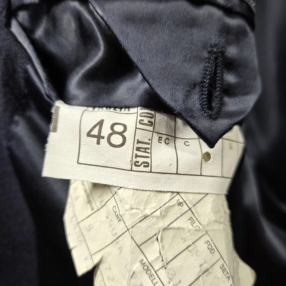 Abrigo Canali Para Hombre 48 Azul Marino Doble Pecho Vestido Largo Abrigo A Medida Italiano Foto 3 de 4