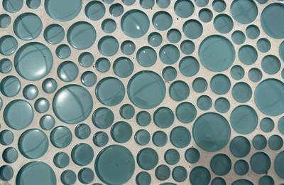 ELYSIUM LADY MINT GLASS TILE SHEET 10.75 x 10.75 IN VARYING SIZES OF CIRCLES !!!