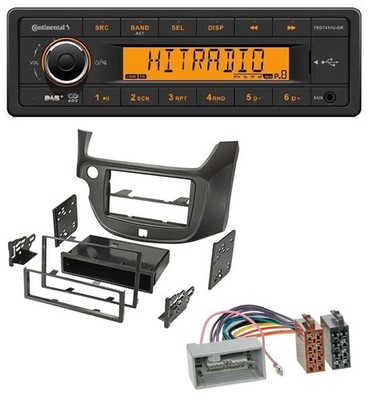 Continental 1DIN DAB MP3 AUX USB Autoradio für Honda Jazz (ab 2009) dunkelgrau