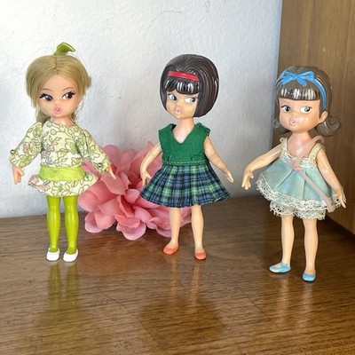 Vintage 1960 s Hasbro Dolly Darlings Doll Lot of 3 Rooted Hair Original Outfits