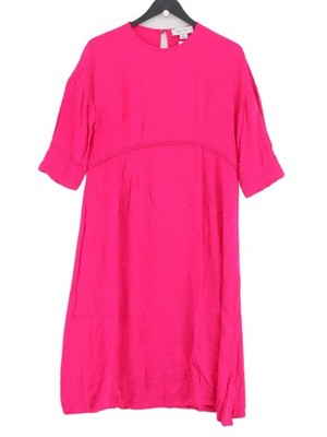 Lost Ink A-Line Midi Dress UK10 in Pink