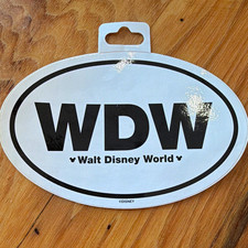 Disney Parks Walt Disney World WDW Oval Sticker/Decal Black White
