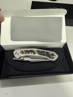 Kizer Feweed KI3694A4 Z-wear PM Blade Titanium Gold Camo Folding Pocketknife