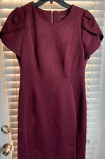Calvin Klein Work-to-Evening Faux Suede Dress – Oxblood, Sz 12