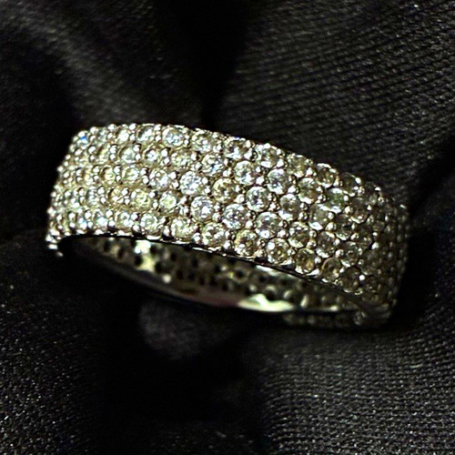 2.50 Ct Lab-Created Diamond Men's Wedding Eternity Band Ring White Plated Silver