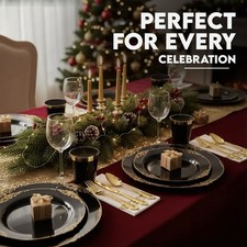 AEX 175 Piece Rim Design Dinnerware Set For 25 Guest