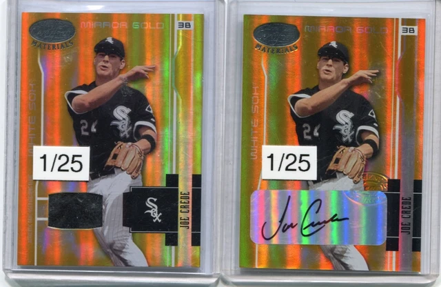 2003 Leaf Certified - JOE CREDE - Mirror Gold Autograph & Fielding Glove #D 1/25