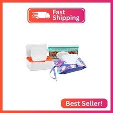 Wipes Dispenser with 2Pcs Portable Refillable Wipe Holder,Reusable Large Wipe Ho