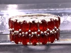 Vintage Large Chunky sterling silver garnet cluster ring size 9