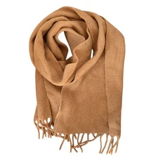 Uniqlo tan chunky blanket scarf wool beige tan oversized