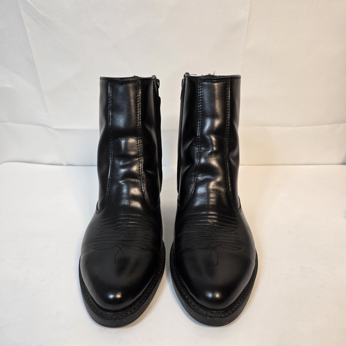 Laredo Leather Boots Mens 9.5 Wide Black Western Side Zip Long Haul Ankle 62001 Review of Laredo Men main image 2