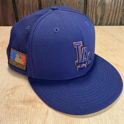 LA Dodgers New Era 59Fifty Size 8 125th Anniversary Patch Blue Copper 5950 Wool