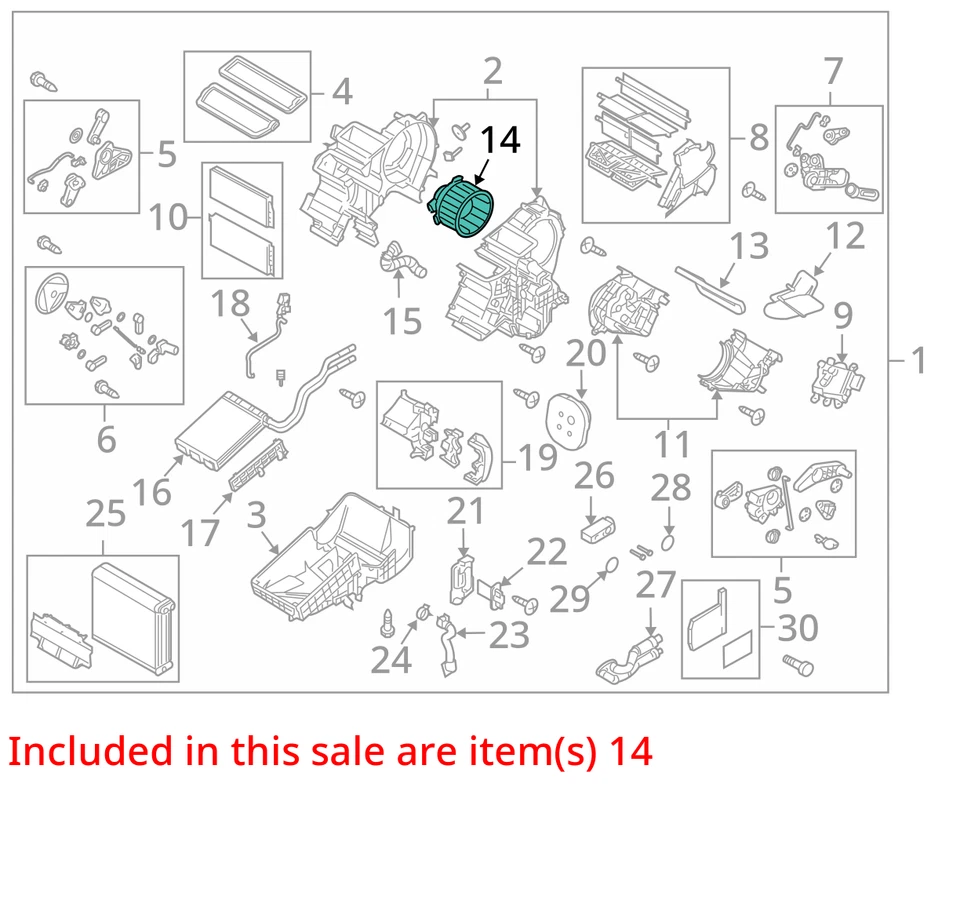 Motor soplador HVAC usado se adapta a: Mazda 3 2011 grado A Foto 3 de 4