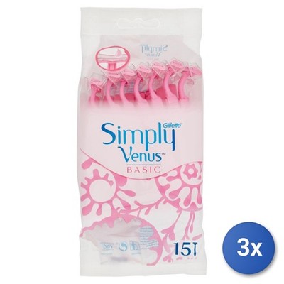 3x Gillette Venus Simply2 Damenrasierer Radi E Getta Lady Rosa 15 Pezzi