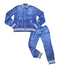 Kate Mallory Womens Lounge Set Zip Jacket with Joggers Pants Blue Size S