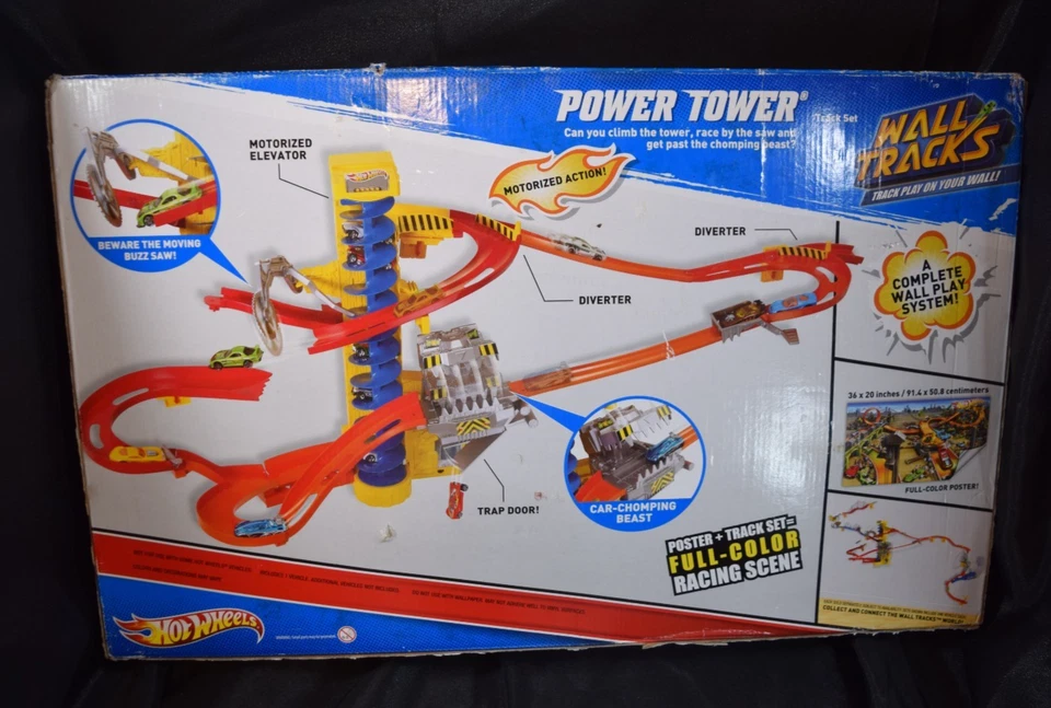 Hot Wheels Power Tower Track Set w Wall Tracks Motorized Elevator W3423-2011 NIB - Image 2 of 4