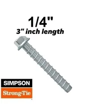 1/4" X 3" Simpson Strong Tie HD Heavy Duty Concrete Screw Anchor - packs of ten