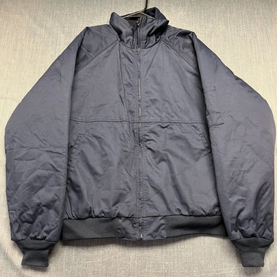 Aramark Men's Work Jacket Size 1XLR Blue Quilted Lined Full Zip Uniform Bomber