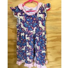 Girl's Stitchy Fish Boutique Unicorn Dress 6 Whimsical