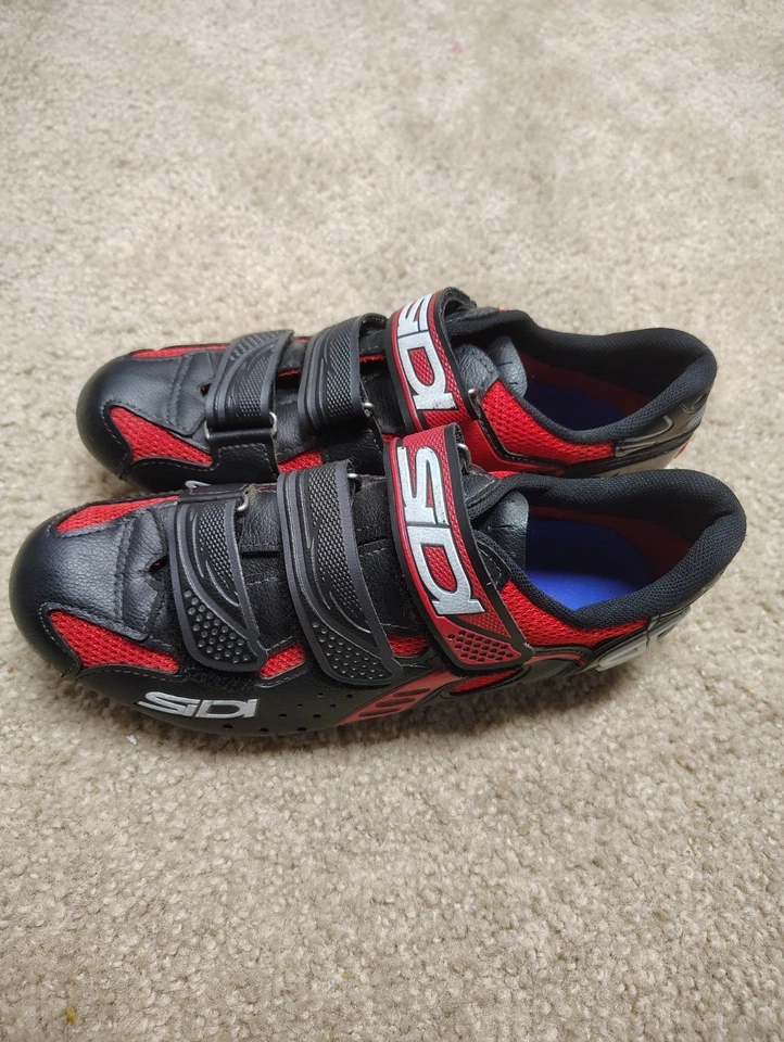 Botines de ciclismo SIDI rojos negros para hombre 7,5 para mujer 9 Foto 3 de 4