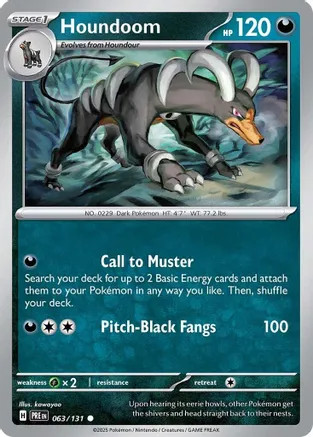 Houndoom 063/131 Common Prismatic Evolutions Pokemon Near Mint