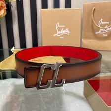 NWT Christian Louboutin Leather Belt Ricky Signature Logo Buckle