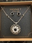 New ListingMonet Necklace Earrings Set White Faux Diamonds Custom Jewelry