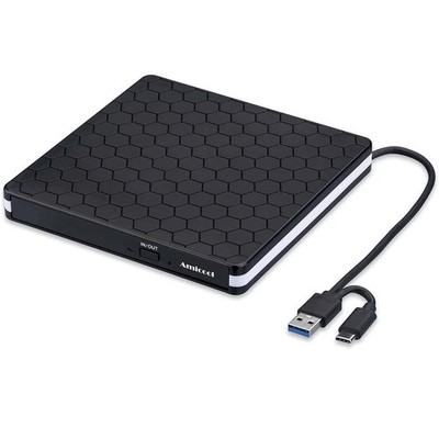 EXTERNER CD/DVD MASTER- UND BRENNERLESER USB 3.0 TYPE-C Tragbar Schlank Laptop
