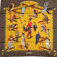 Sciarpa di seta HERMES Kare 90 The Kings Birds vintage autentica premium