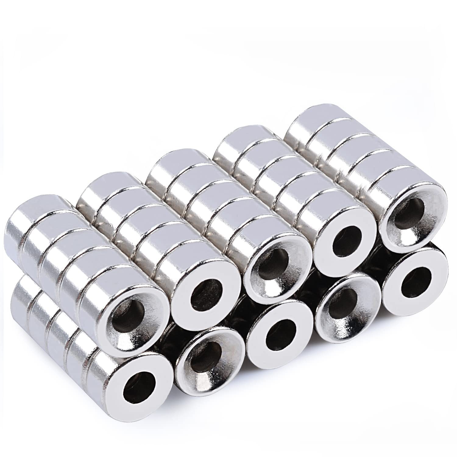 MIN CI 50 Pezzi Magneti Neodimio 10x5mm M4 Foro Svasato per Fai da Te