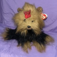 Ty 10" Yappy Yorkshire Terrier Beanie Buddy Soft Plush Yorkie Puppy Dog 1997