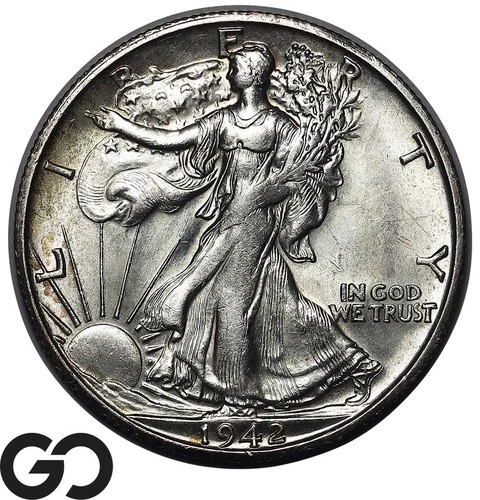 1942-S Walking Liberty Half Dollar, Choice BU++