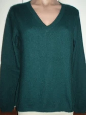 Cable knit sweater, M, Angora rabbit hair, V-neck, green, Sarah Spencer