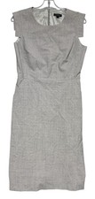 J Crew Resume Sheath in Heather Gray Wool Blend Dress Size 6