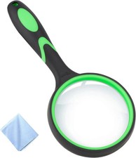 10X Shatterproof Magnifying Glass Large Handheld Magnifier for Seniors Reading