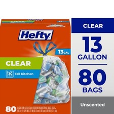 Hefty Clear Trash Bags, Clear, 13 Gallon, 80 ...
