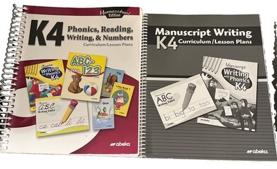 Abeka K4 Phonics, Reading, Writing, & Numbers Curriculum Lesson Plans Manuscript