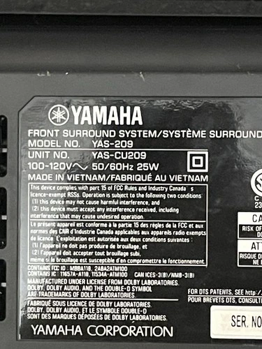 Yamaha Yas209 Barra Sund Bluetooth e Sub Woofer
