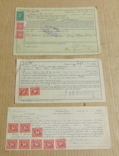 Three Antique Portland Oregon Documents Stocks Loans