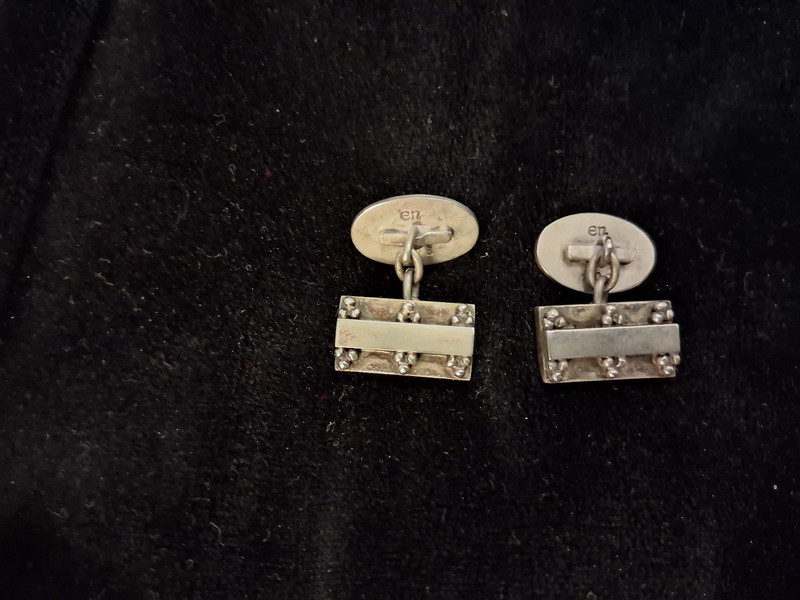 Cuff Links Vintage Sterling Silver Signed “EN 830S" Evald Nielsen Denmark