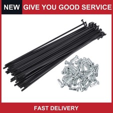 1Set 13G 133mm Length Bicycle Spokes Nipple 45 Steel Black Universal New
